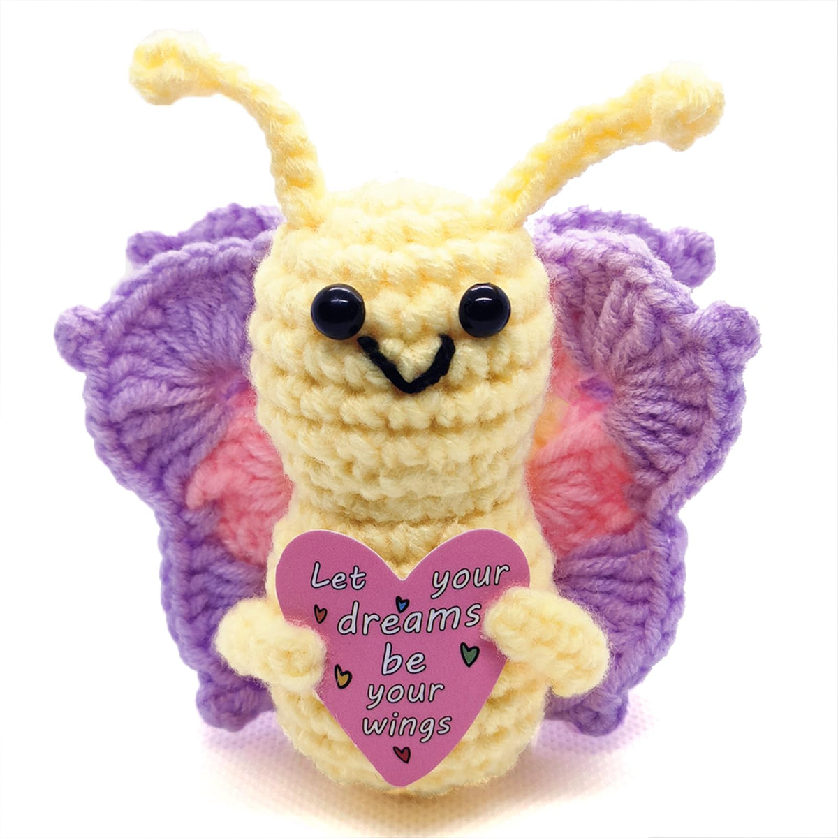 QHARIX mini crochet butterfly on desk inspires focus and dream-chasing