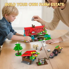 QHECTTY Farm House Building Set Pigsty – engaging farm area for storytelling and play.