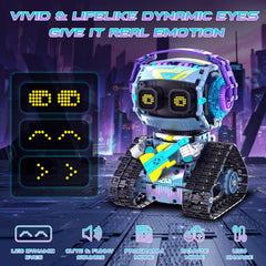 QHECTTY LED dynamic eyes respond to remote commands for interactive play.