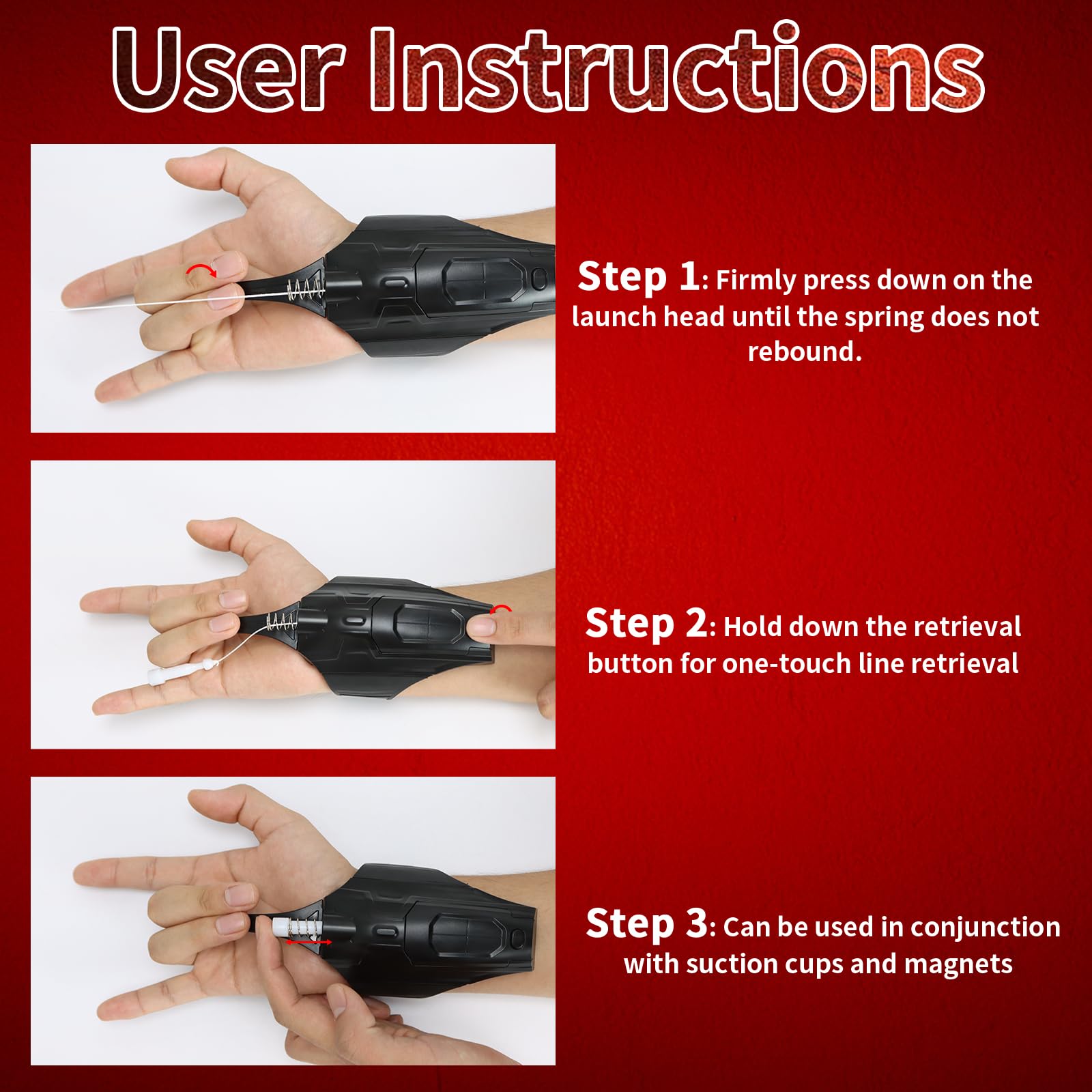 QHJIU Spider Web Shooter 2.0 rechargeable battery supports long play sessions