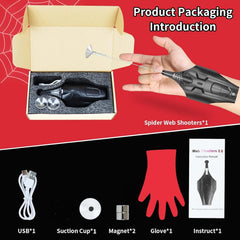 QHJIU Spider Web Shooter 2.0 magnets and suction cups enable versatile play