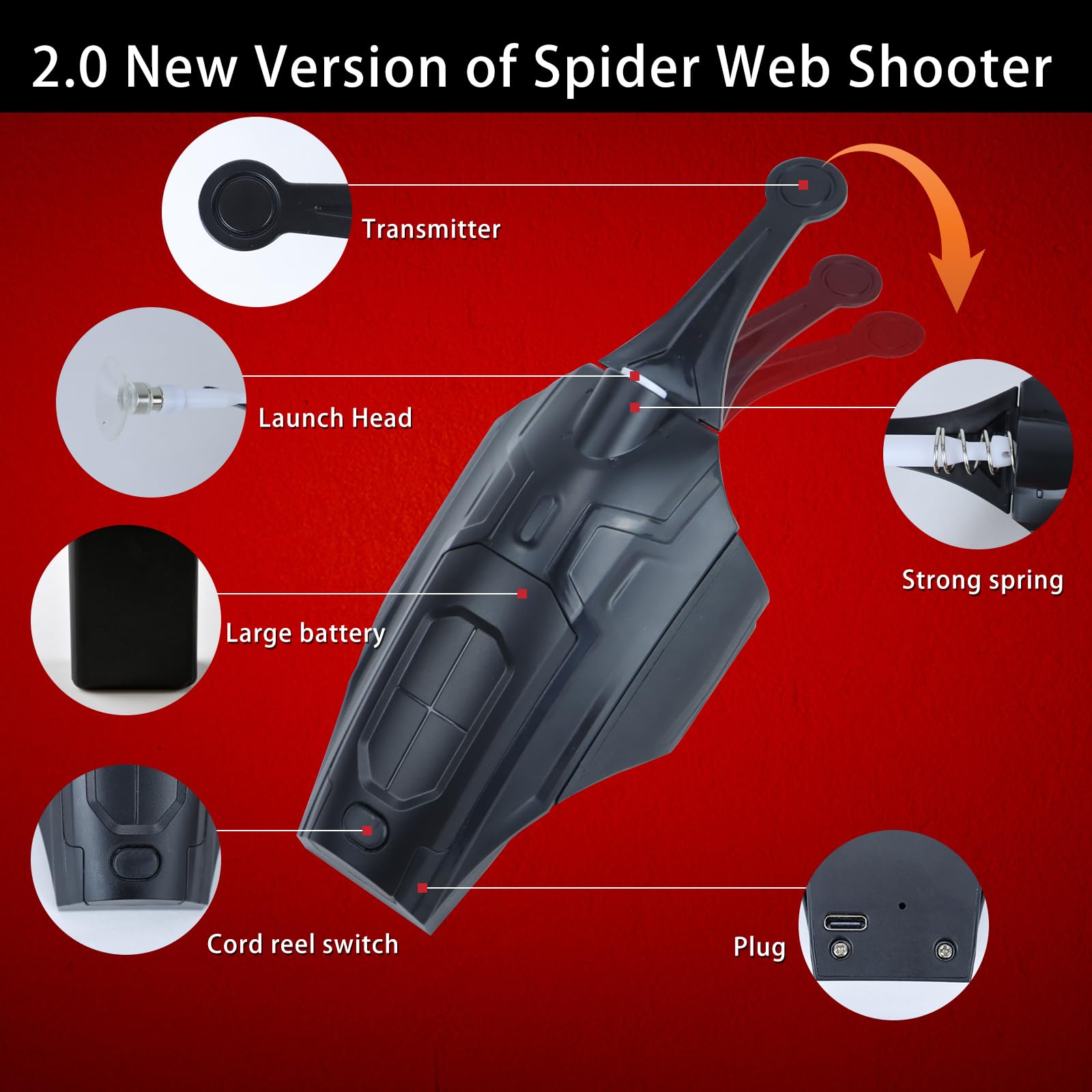 QHJIU Spider Web Shooter 2.0 motor test shows smooth operation