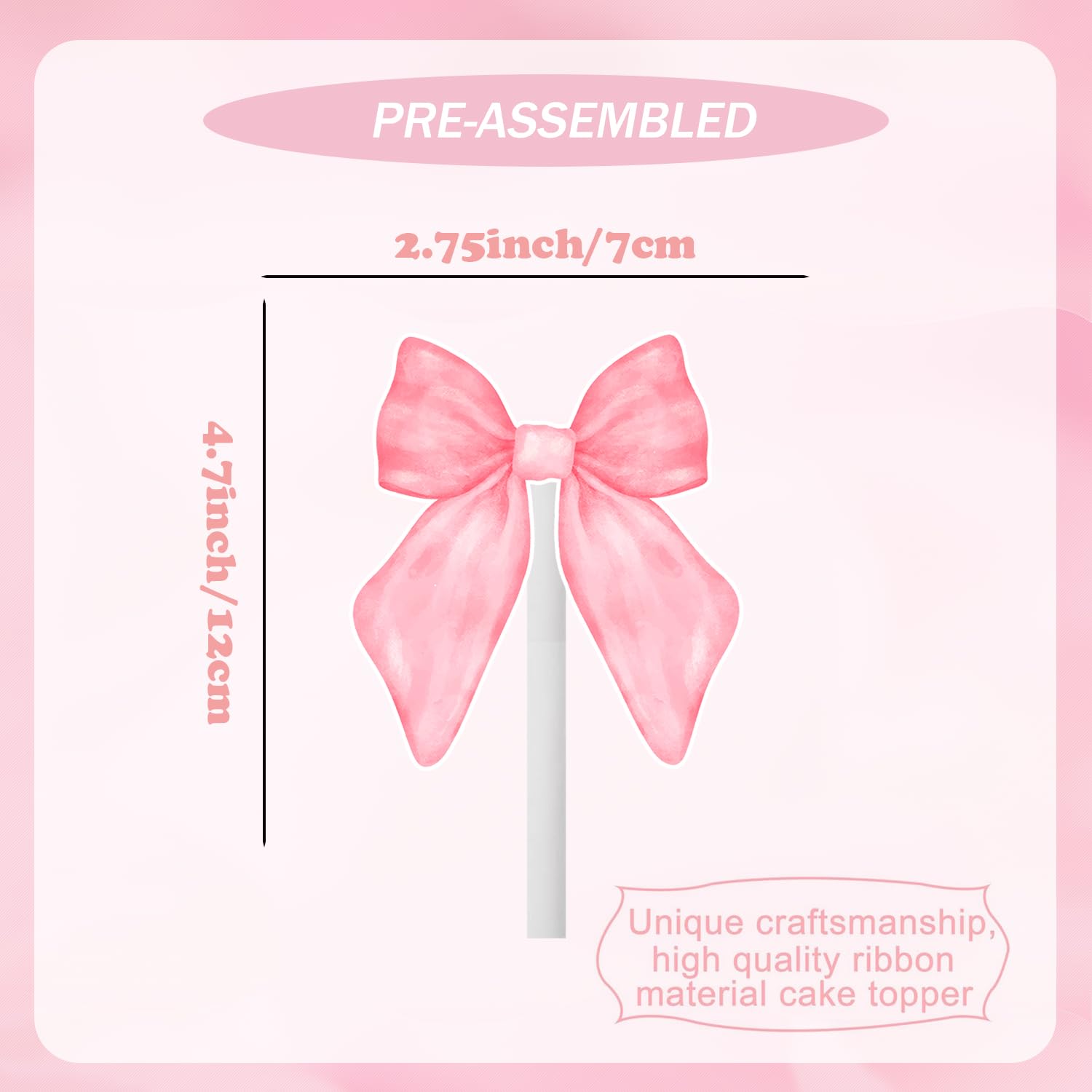 qhqqwzxqc coquette bow cupcake toppers pink 2 - adds playful charm to desserts