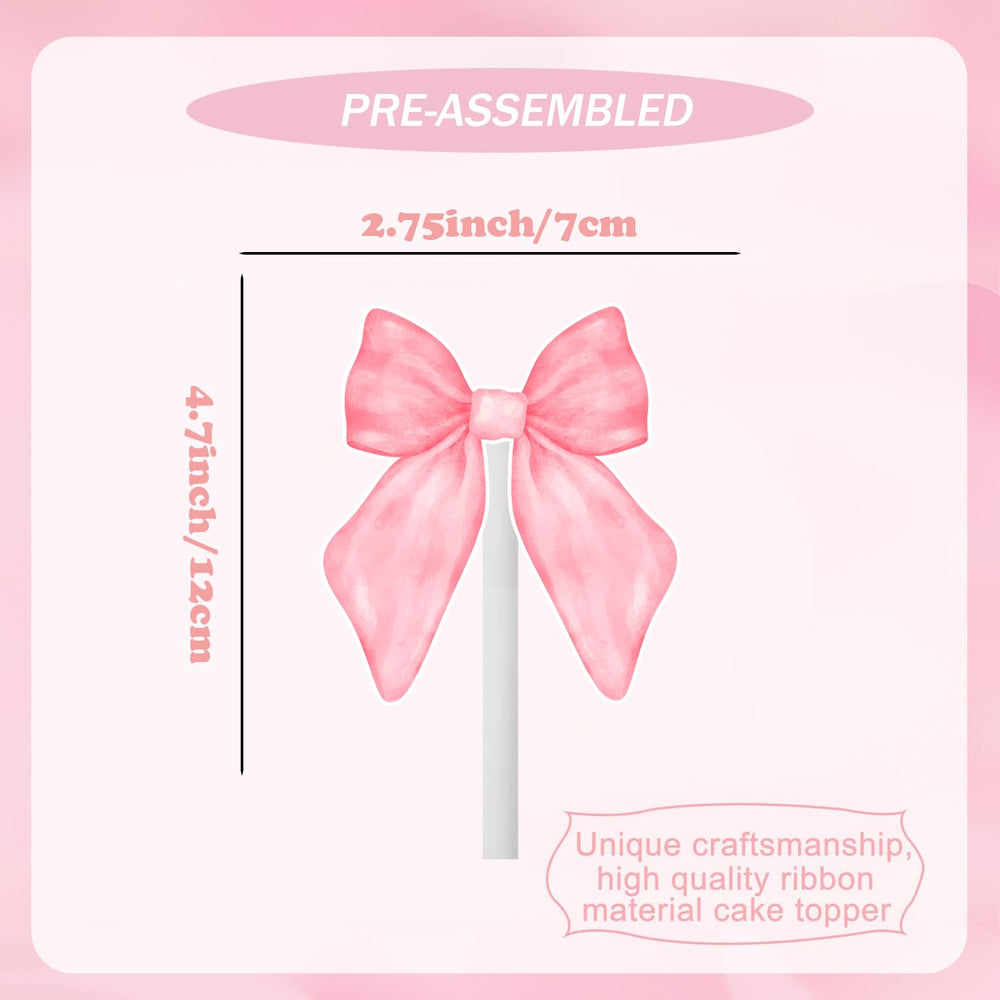 qhqqwzxqc coquette bow cupcake toppers pink 2 - adds playful charm to desserts