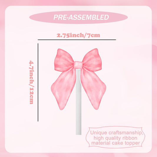 qhqqwzxqc coquette bow cupcake toppers pink 2 - adds playful charm to desserts