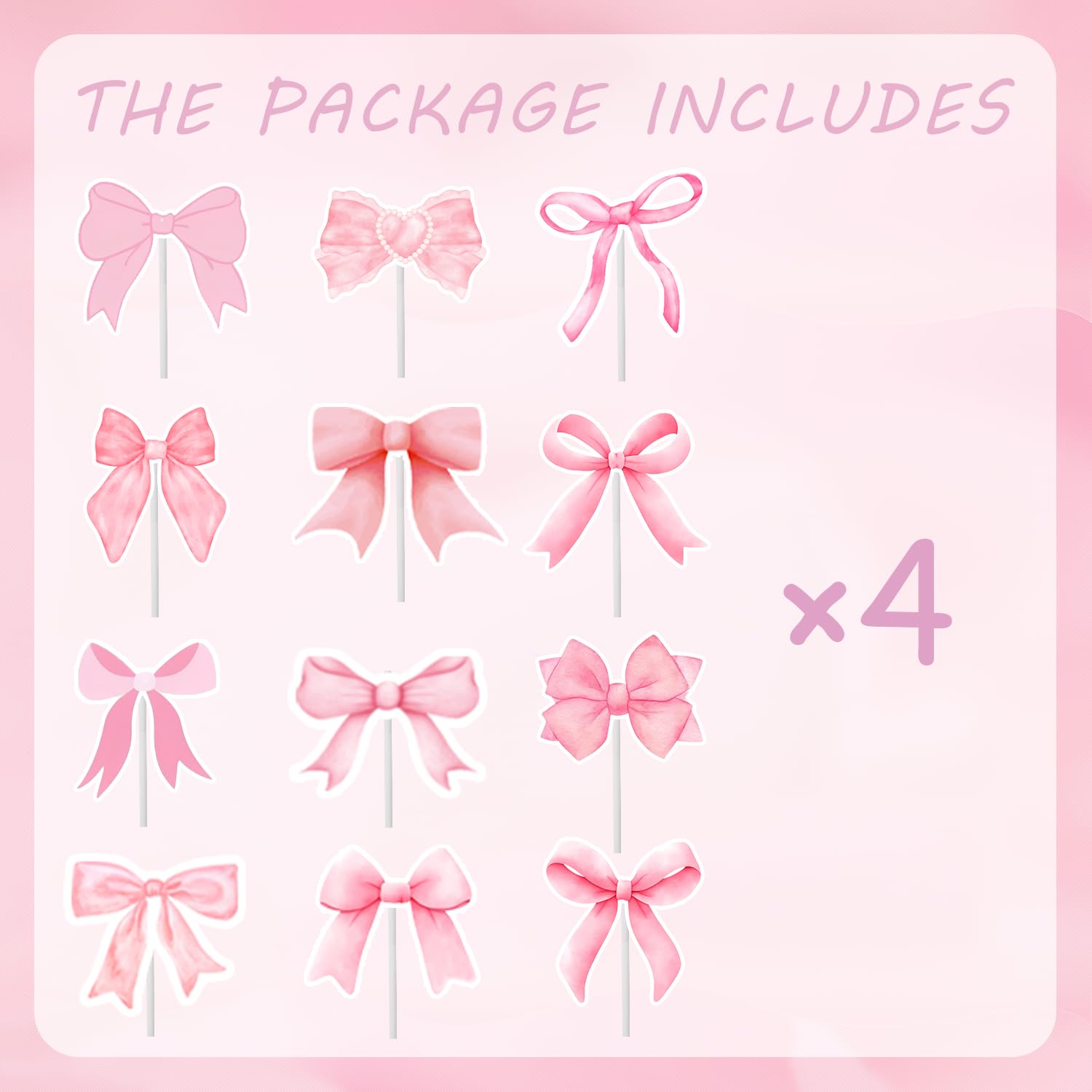 qhqqwzxqc coquette bow cupcake toppers pink 3 - ideal for bridal showers and baby showers
