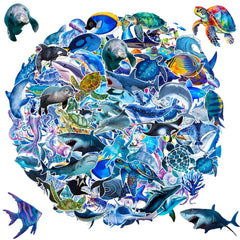qhqqwzxqc ocean animal stickers: sharks for water bottles and scrapbooks.