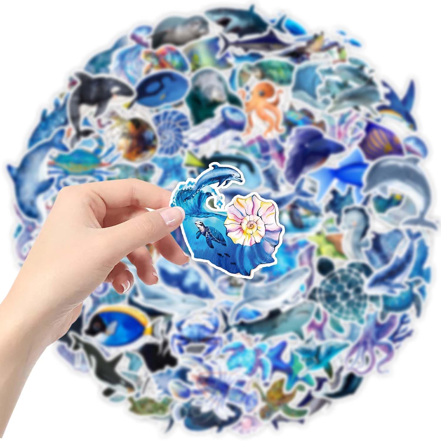 qhqqwzxqc ocean animal stickers: turtles for laptops and kids' crafts.