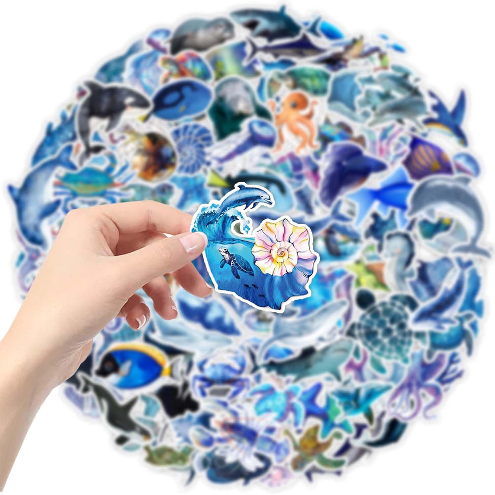 qhqqwzxqc ocean animal stickers: turtles for laptops and kids' crafts.
