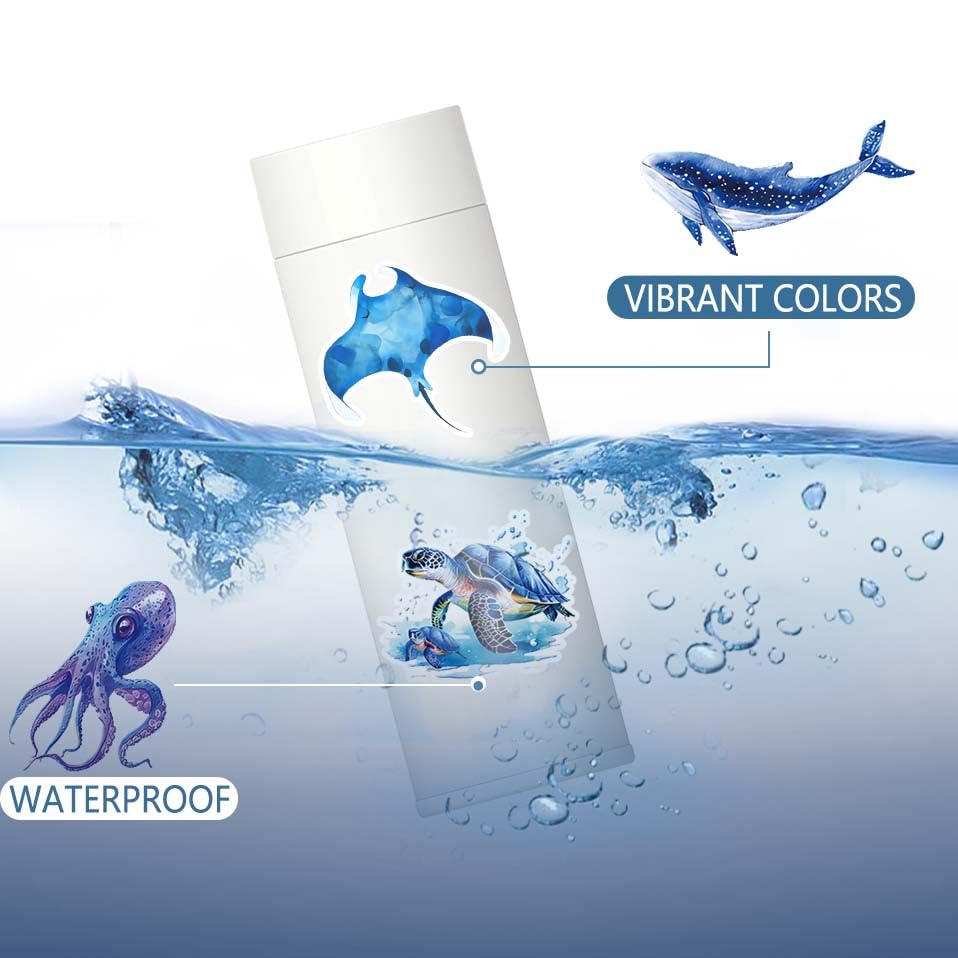 qhqqwzxqc ocean animal stickers: whales for windows and notebooks.