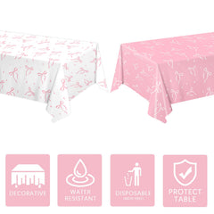 QIYANPAX pink bow tablecloth 4-pack simplifies setup and cleanup between moments.