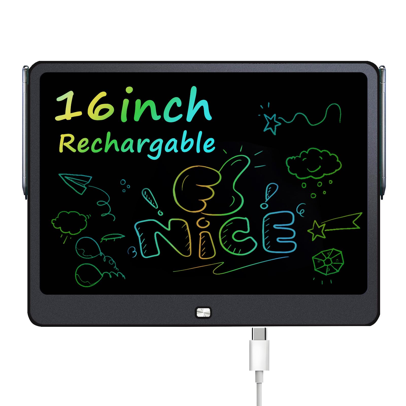 QIAOBUQI 16 inch LCD tablet with front erase button for quick edits