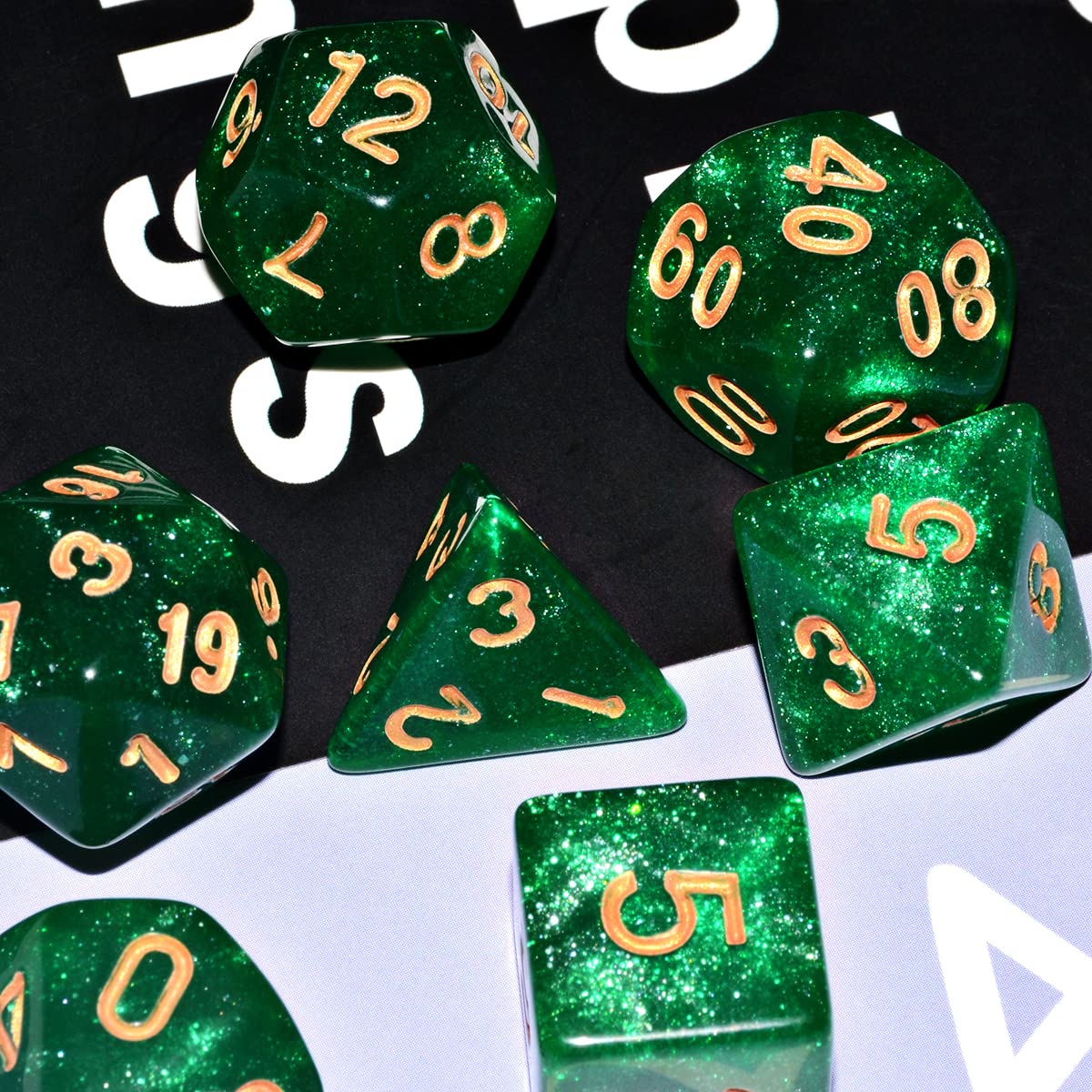 QiAN SiMAi Galaxy dice with legible gold numbering for quick reads