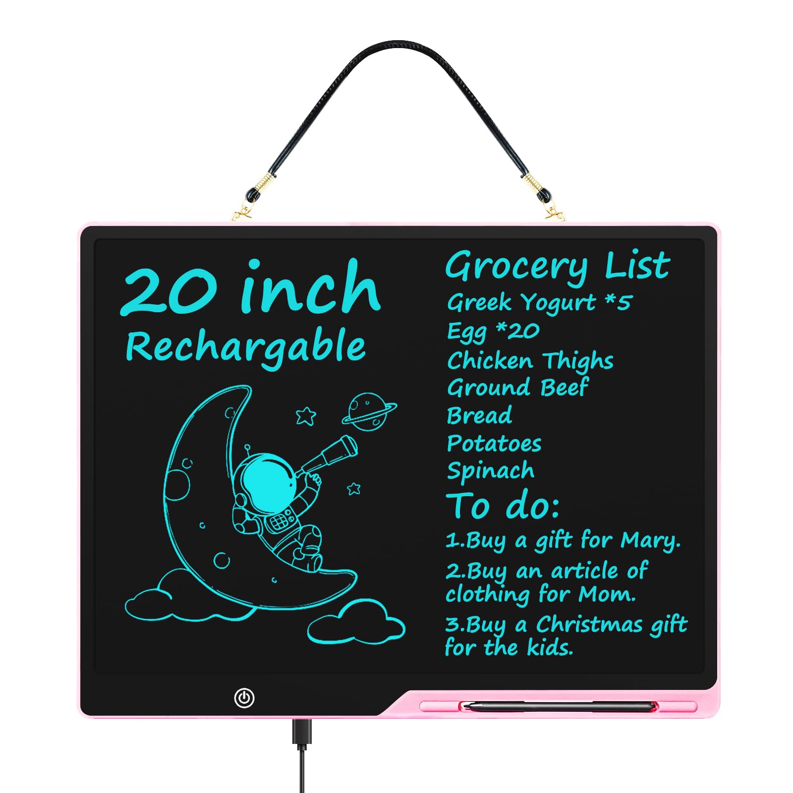 QIAOBUQI 20inch LCD writing tablet front view offers expansive drawing space