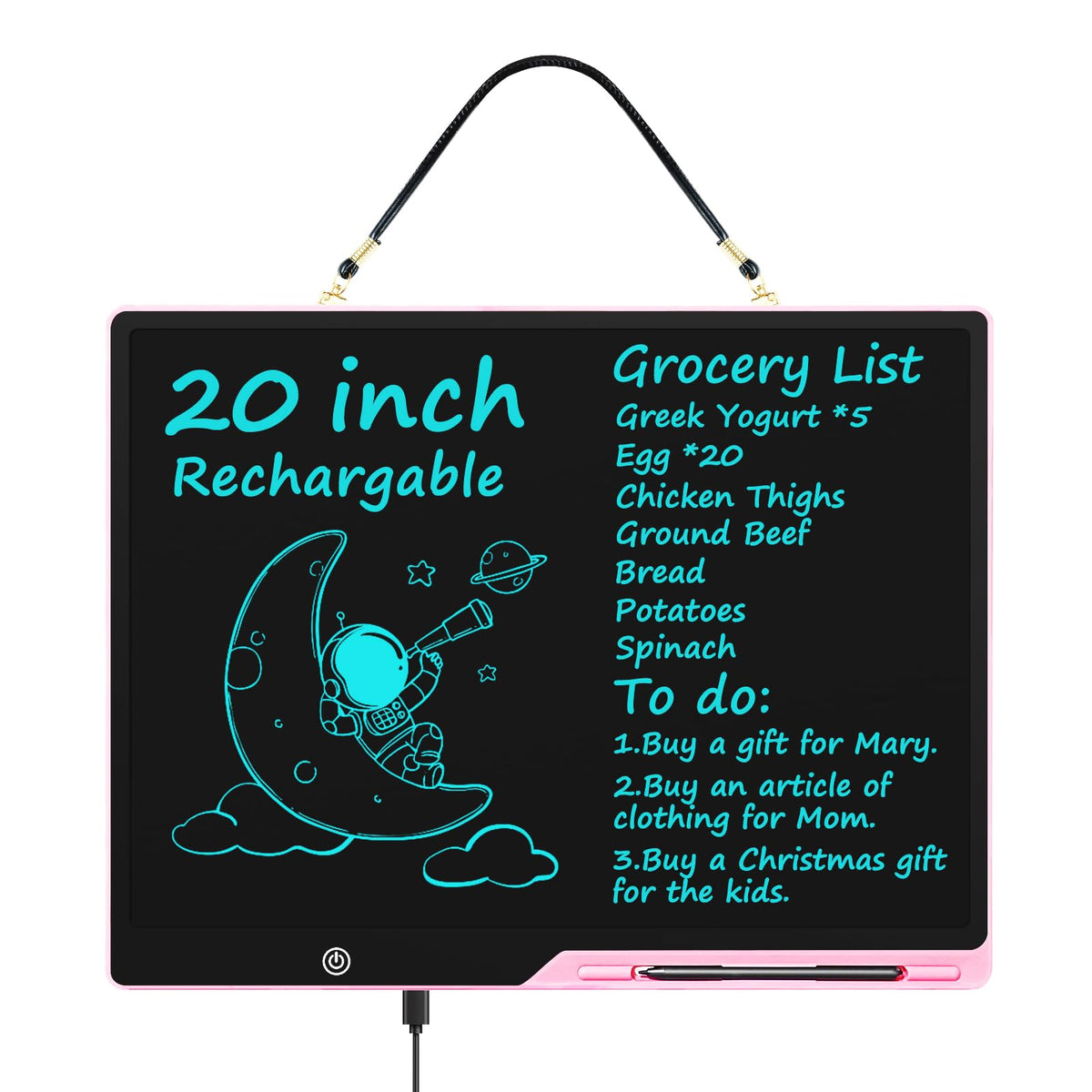 QIAOBUQI 20inch LCD writing tablet front view offers expansive drawing space