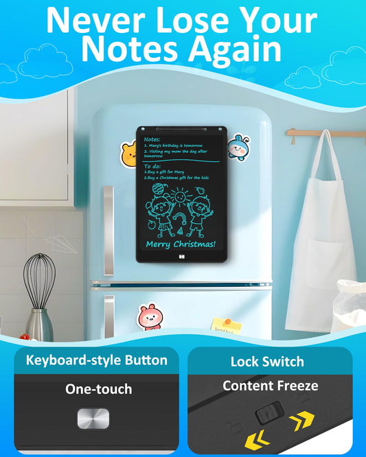 QIAOBUQI bigger-screen LCD tablet enables clear kid doodles.