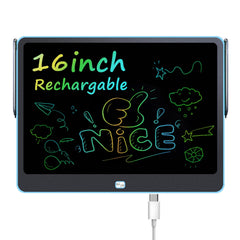 QIAOBUQI 16-inch blue LCD tablet for mess-free kid drawing sessions.