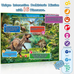 Qiaojoy USA map dinosaur poster with audio pen in use