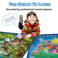 Qiaojoy interactive games poster offering easy to hard modes