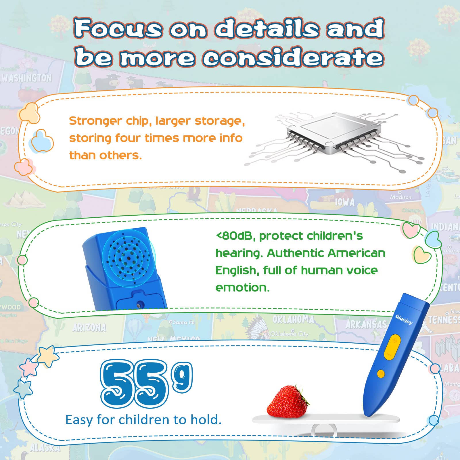 Qiaojoy V2 recording mode for storytelling on the map