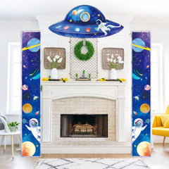 QICI outer space banner bedroom decor with planets for imaginative bedtime settings.