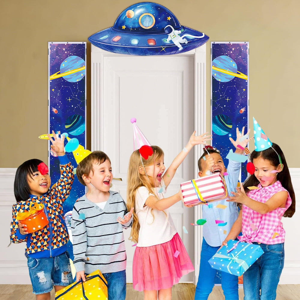 QICI outer space banner solar system motif enhances learning-inspired decor.