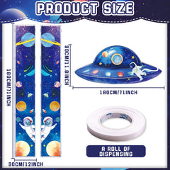 QICI outer space banner planet illustration adds playful space vibes to a bedroom.