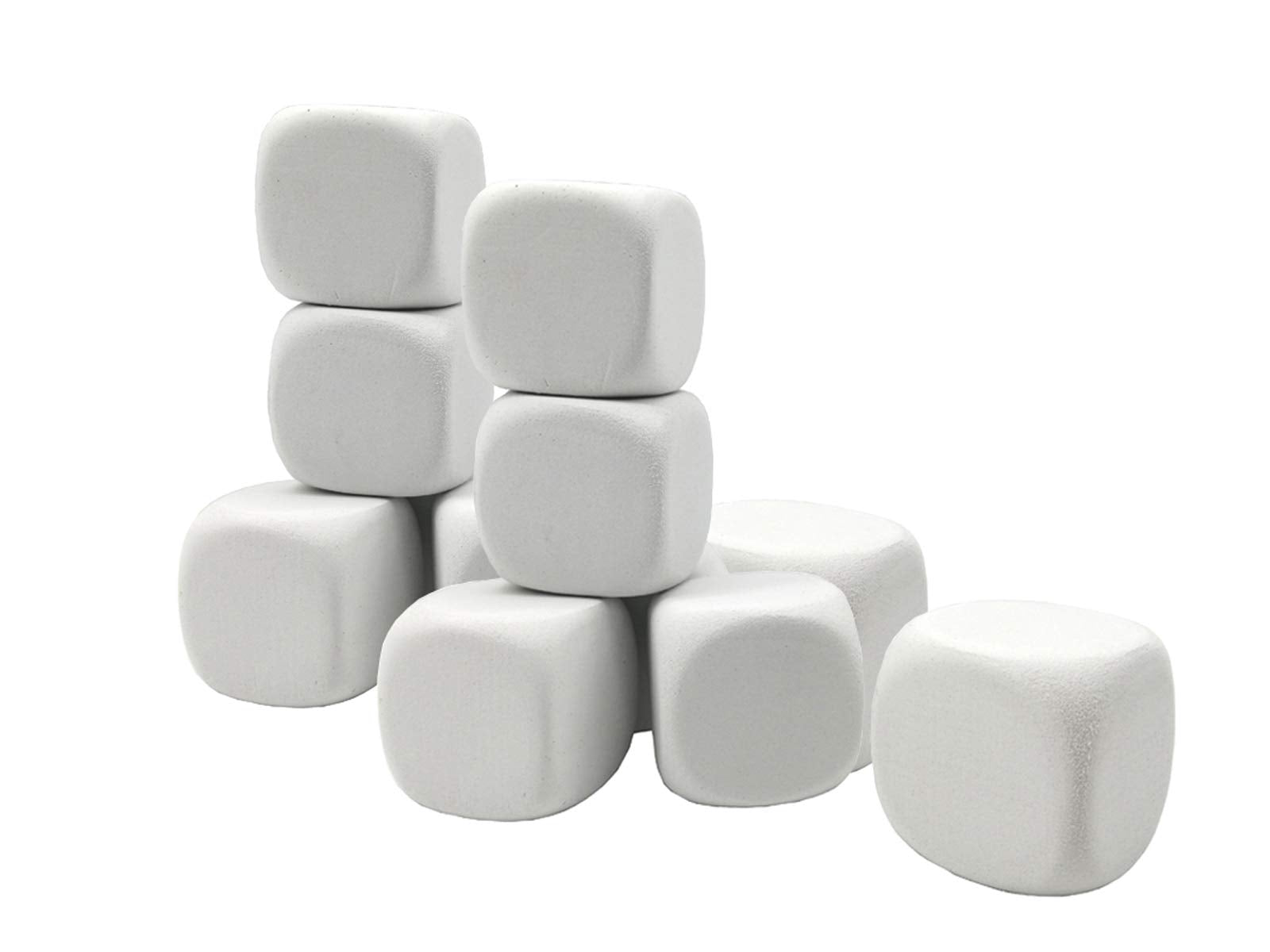 Qidiwin white EVA foam dice with plain surface for creative pattern design.