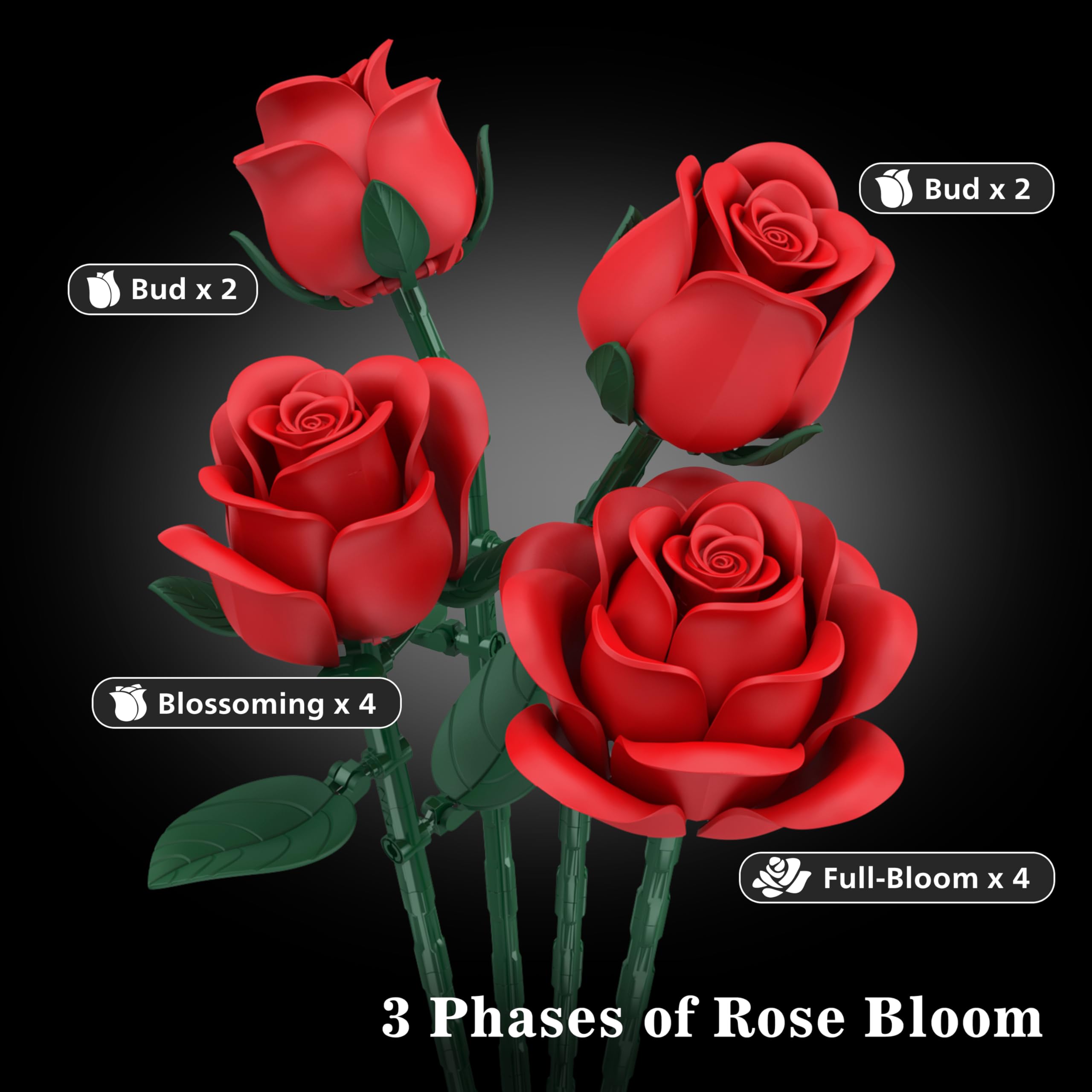 QIFUN compatible lego flowers lets you expand your display