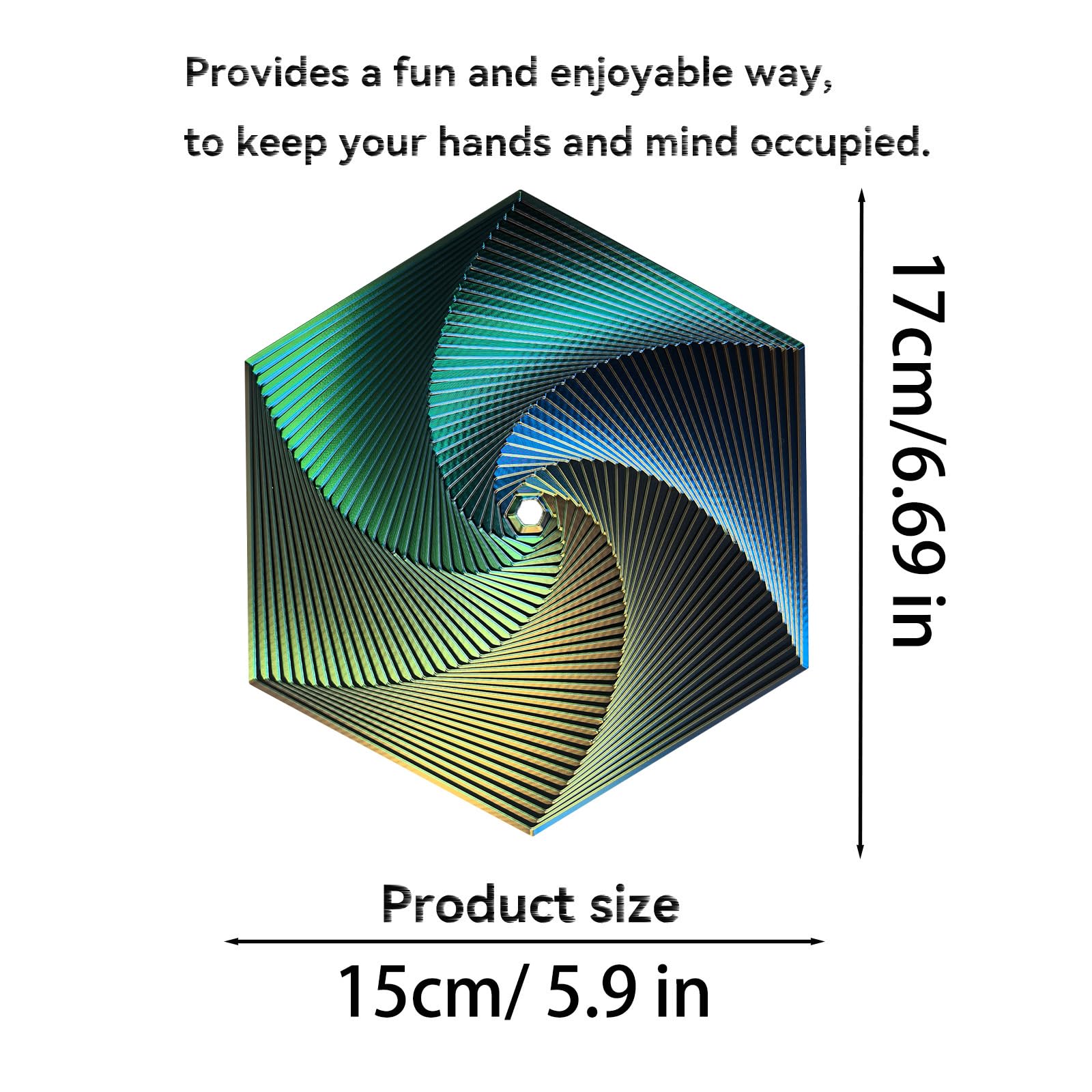 QIGGJJ Fractal Fidget Hexagon packaging image highlights gift-ready design.