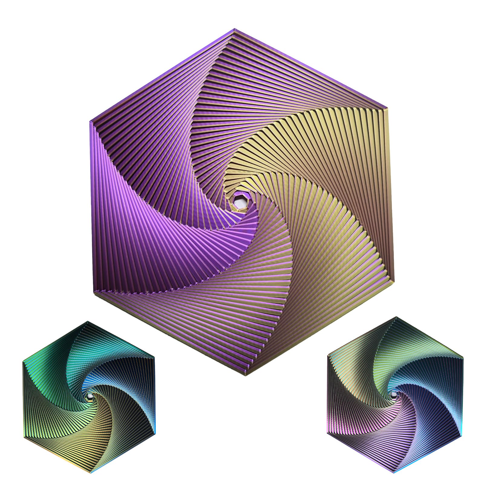 QIGGJJ Fractal Fidget Hexagon top view for fingertip focus and gentle stress relief.