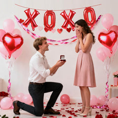 QIHOMPIB 16-inch red O balloon adds playful color to party spaces.