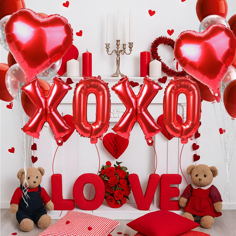 QIHOMPIB 18-inch red heart balloon creates romantic focal points.