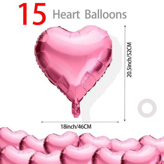 QIHOMPIB 18-inch heart balloon with metallic shine for photo-worthy celebrations.