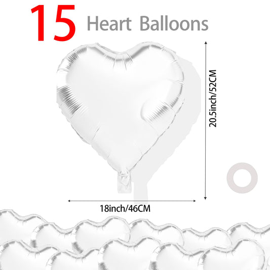 QIHOMPIB foil heart balloons with metallic sheen add durable shine to weddings.