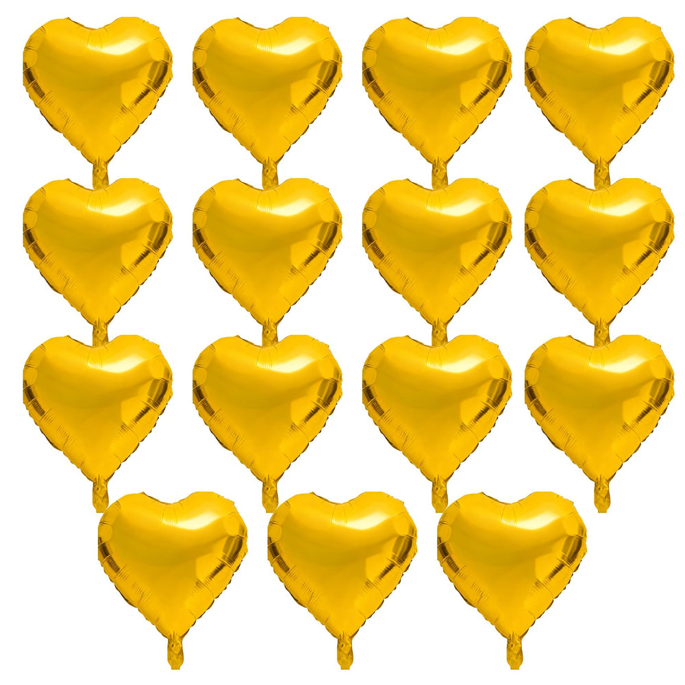 QIHOMPIB gold heart balloon 18-inch foil for romantic valentines decor