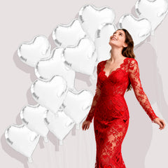 QIHOMPIB heart shaped balloons for elegant engagement and anniversary celebrations.