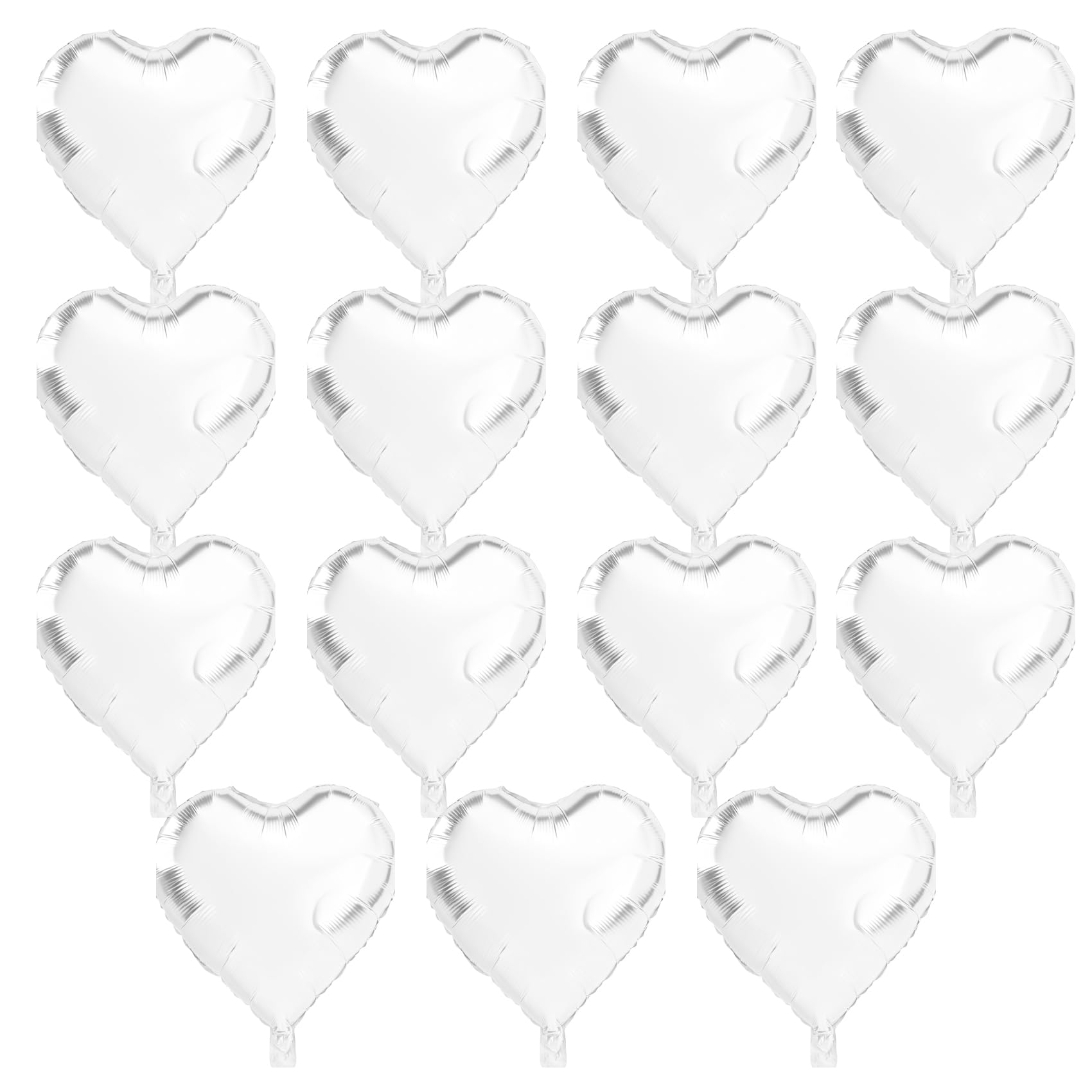QIHOMPIB white heart foil balloons 18 inch for romantic Valentine decor.