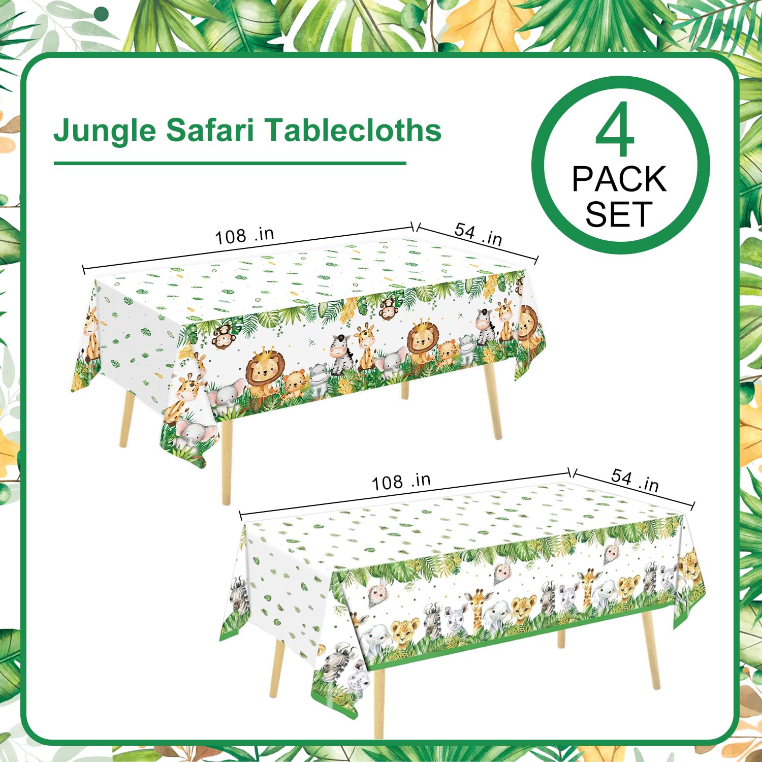 QIYANPAX sage green tablecloth ready for baby shower or family meal.