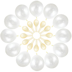 QIKOOLAA royal white 12in balloon arch setup for elegant backdrops