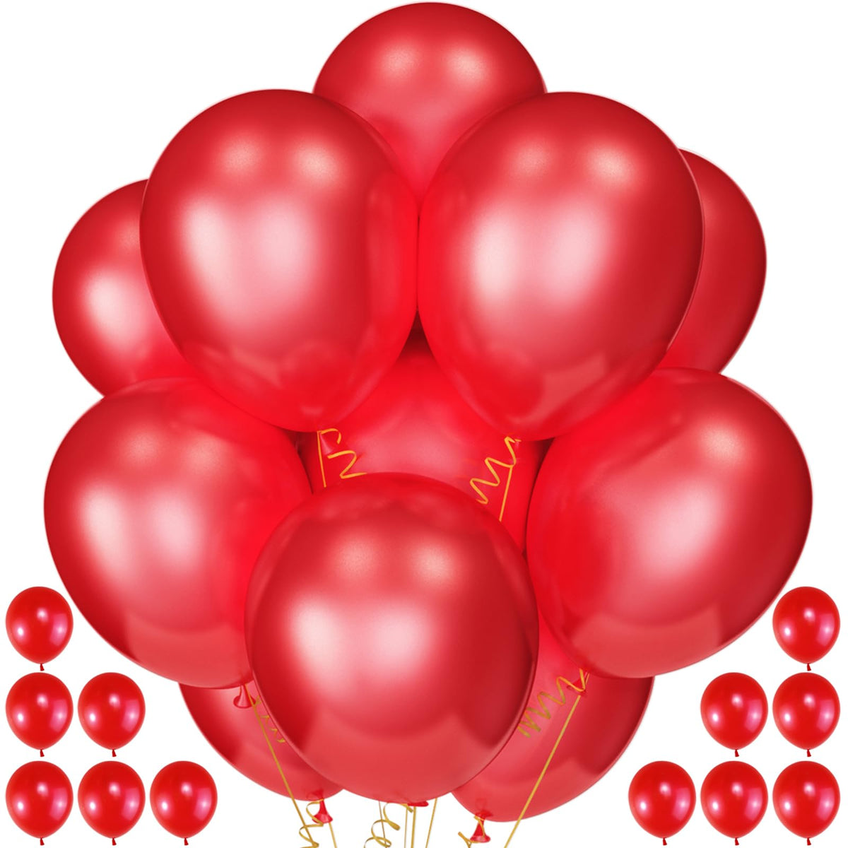 QIKOOLAA royal red 12inch balloons ready for vibrant party decor