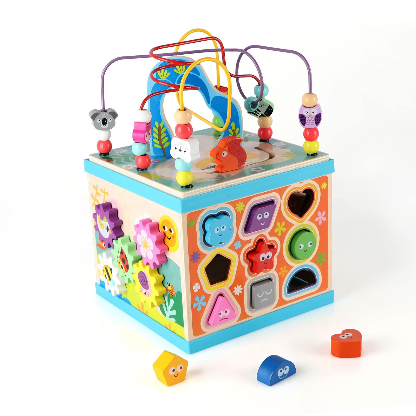 Qilay cartoon animal faces on the cube engage toddlers during learning