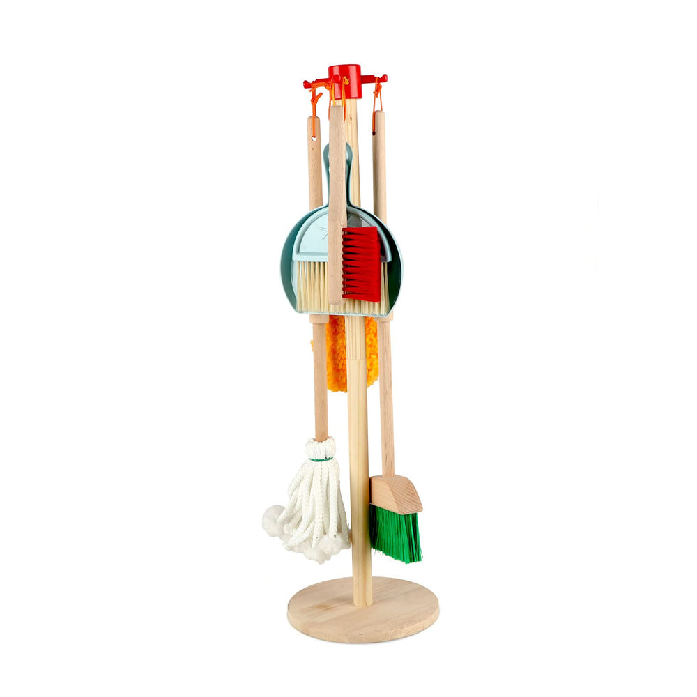Qilay wooden broom for kids, sturdy pretend play tool to inspire tidy habits