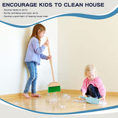 Qilay wooden brush for kids, promotes fine motor skills during pretend cleaning