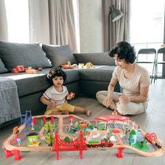 Qilay safe natural wood finish offers comfortable, odor-free play.