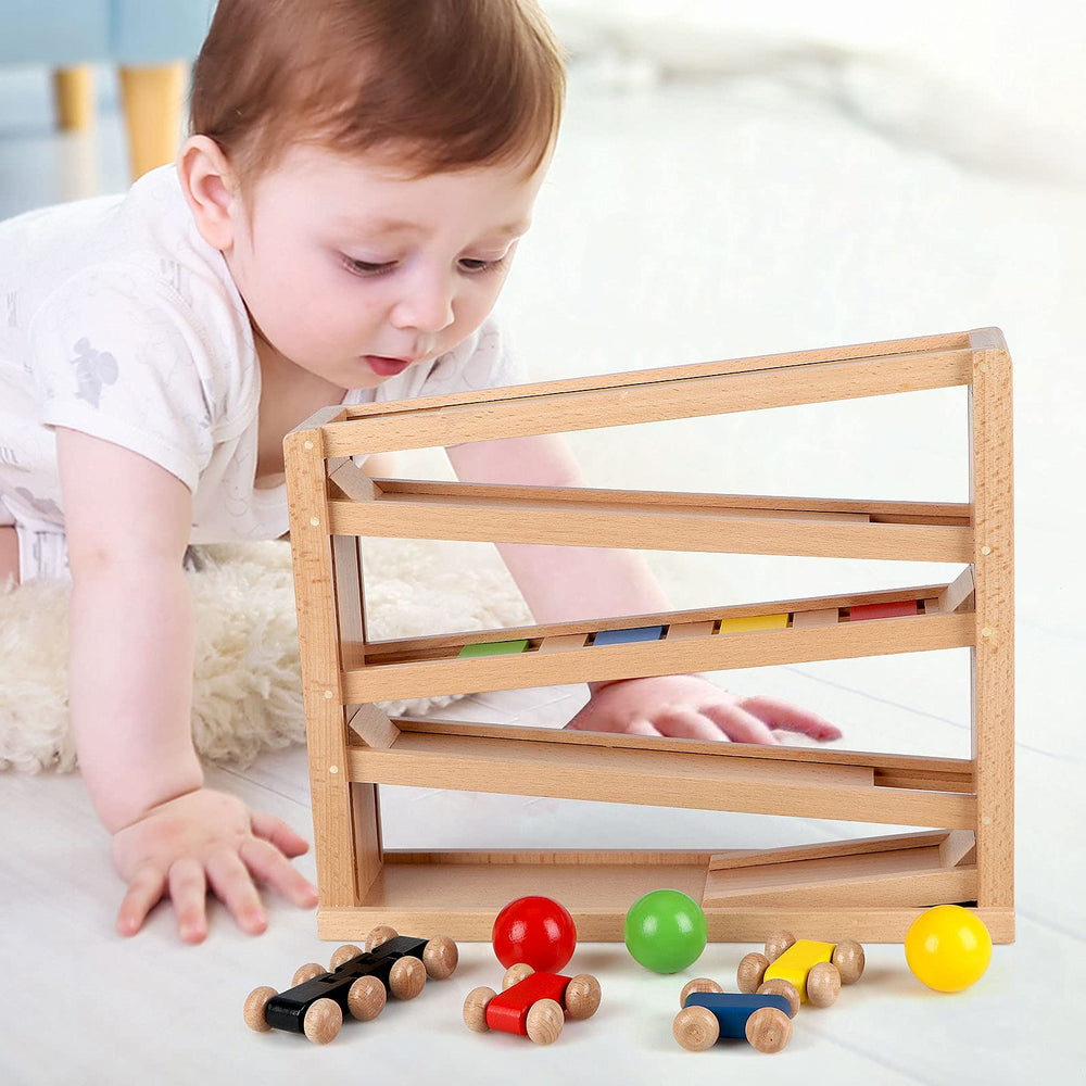 Qilay toddler learning play supports hand-eye coordination through racing.