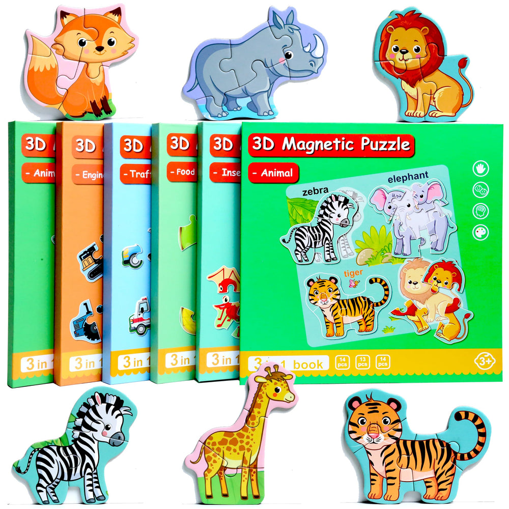 QimuMku magnetic puzzles animal board close-up for travel-friendly play