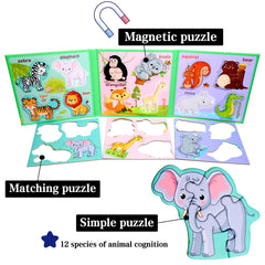 QimuMku magnetic puzzle on fridge demonstrates easy attachment for on-the-go play