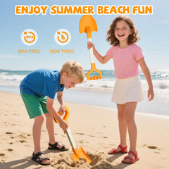 QINGLER 20-inch orange beach shovel 2-pack ergonomic handle for comfortable digging