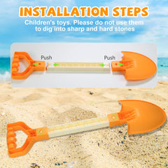 QINGLER 20-inch orange beach shovel 2-pack ready for gifts and outdoor play